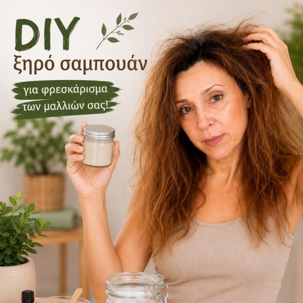 DIY ξηρό σαμπουάν για φρεσκάρισμα των μαλλιών σας!